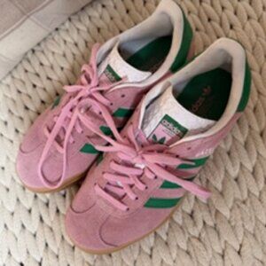 Pink and Green Adidas Gazelle Bold Tennis Shoe size 7 women's